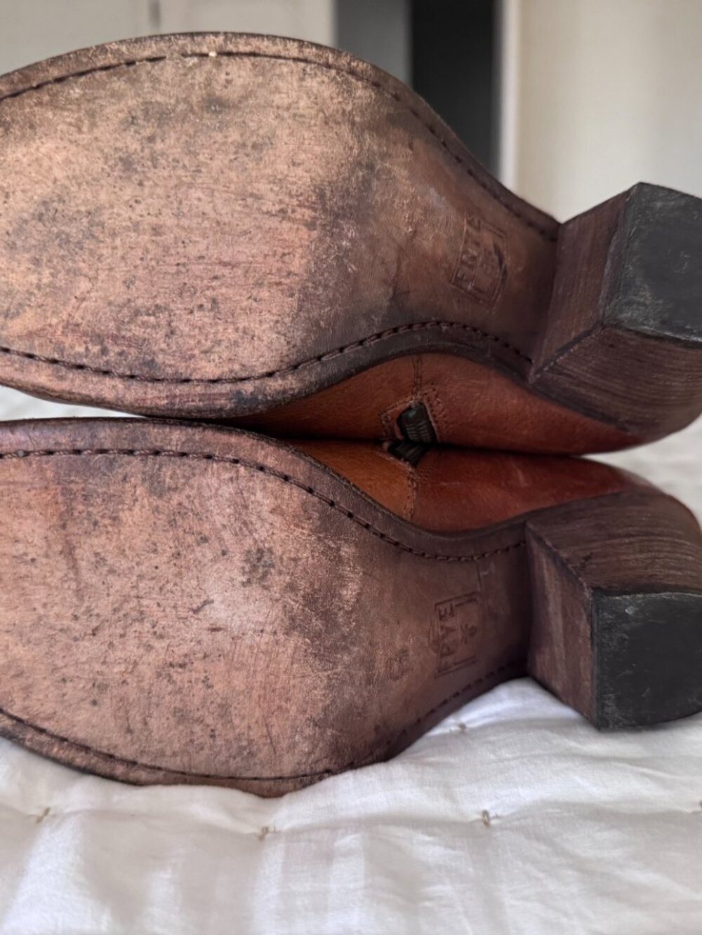Frye Brown Leather Tall Buckle Boots Women's 8.5 - Picture 3 of 5